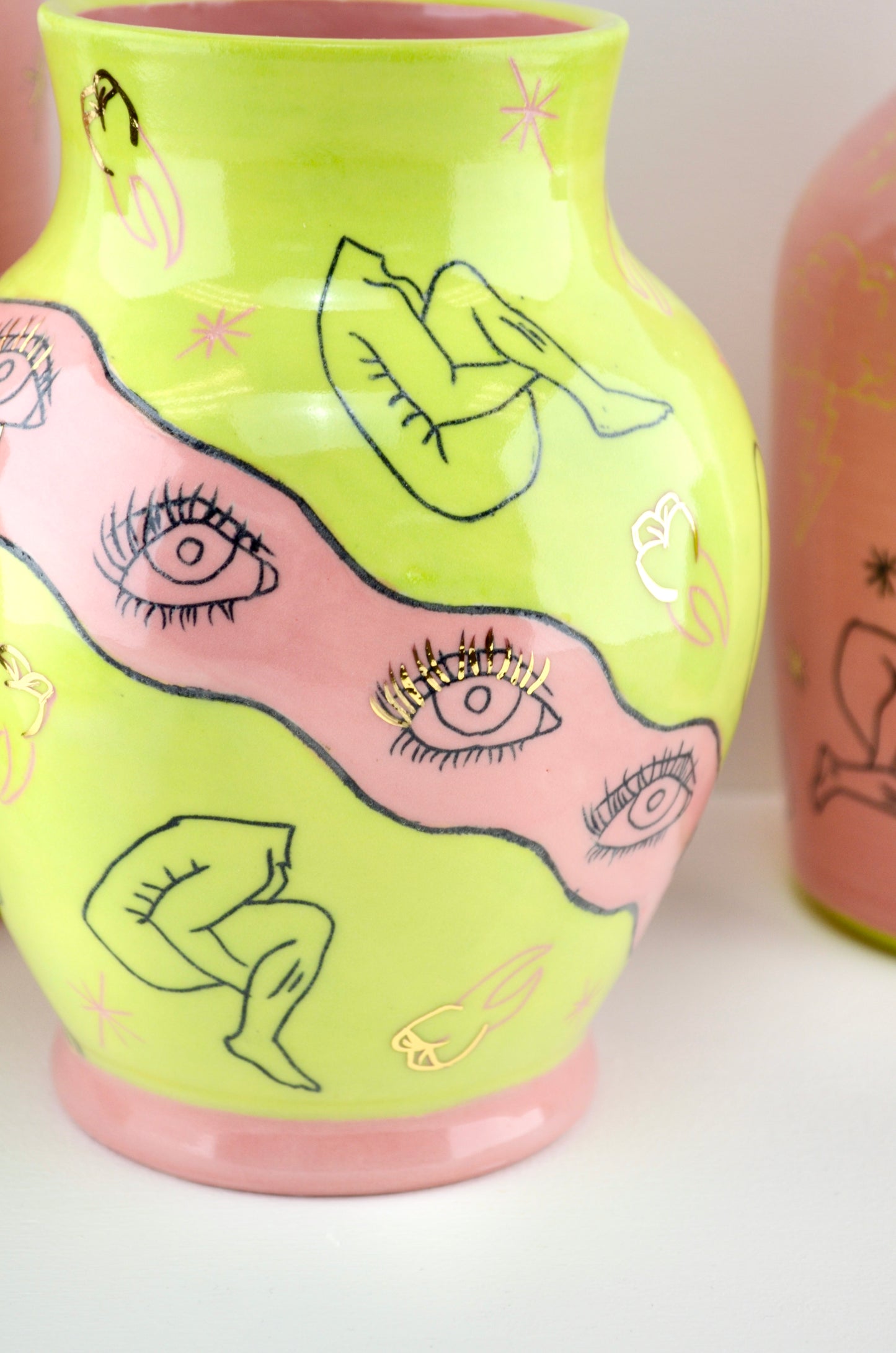 Ribbon and Eyes Vase