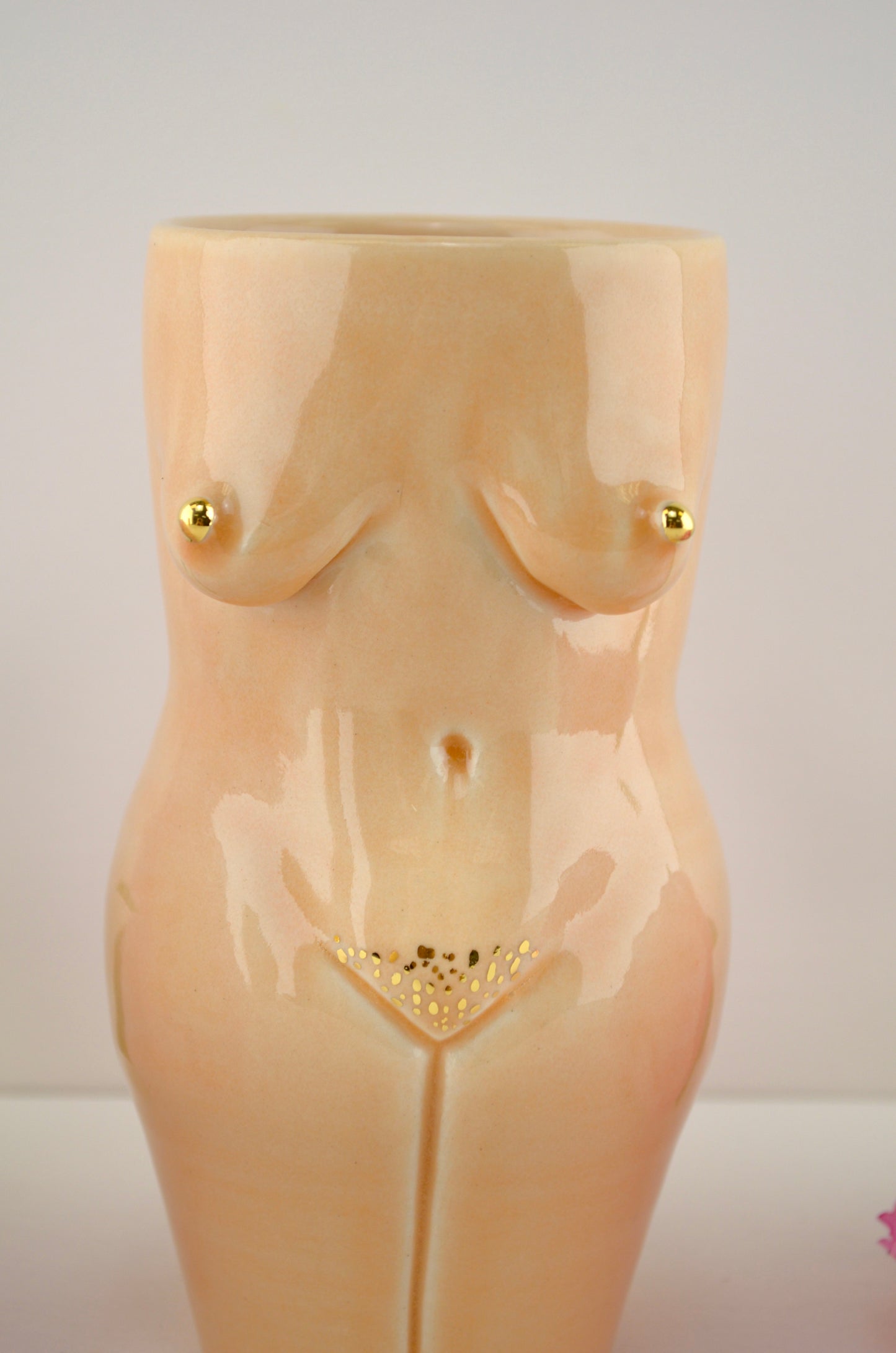 Freckled Apricot Lady Vase - Small