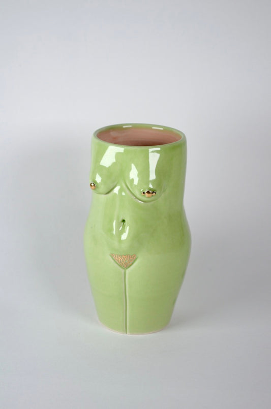 Pierced Green Lady Vase - Small