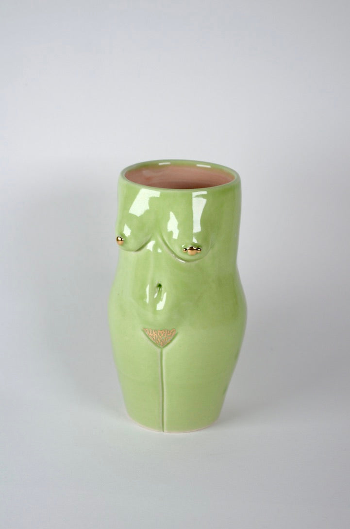 Pierced Green Lady Vase - Small