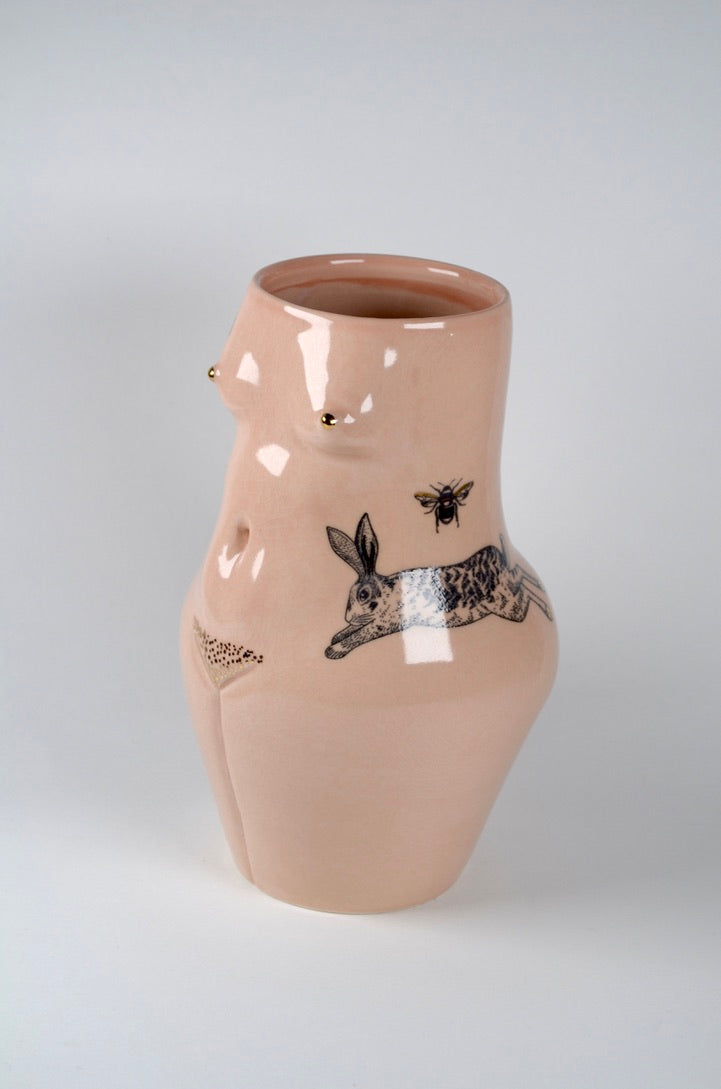 Cat & Fish Lady Vase - Large