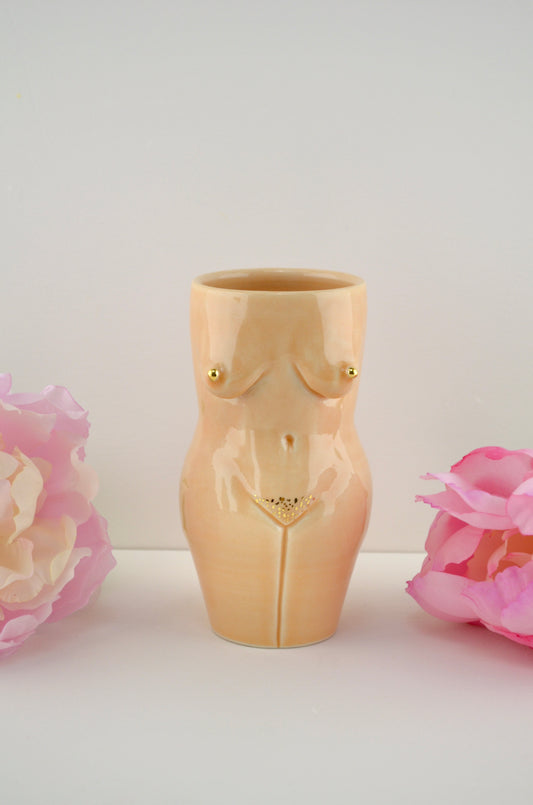 Freckled Apricot Lady Vase - Small